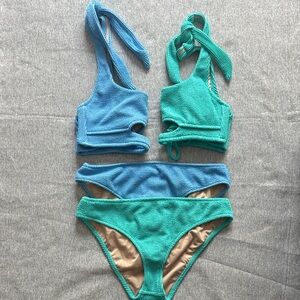Shade & Shore Blue and Teal Bikini Set